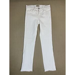 Baldwin Kansas City Jeans Womens 28‎ White Cindy Mid Rise Baby Boot Stretch